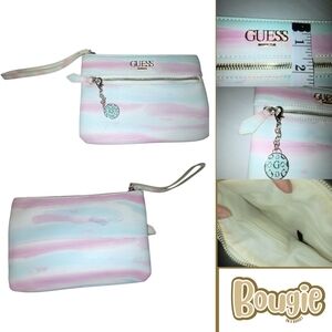 GUESS Women's Pink and White Wristlet
